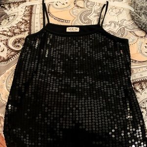 Black sequin top